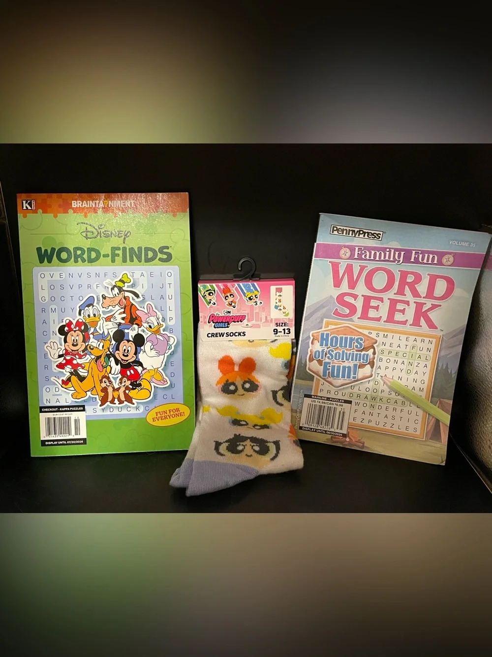 Powerpuff Girls Crew Socks & Word Seek/Find Fun Bundle